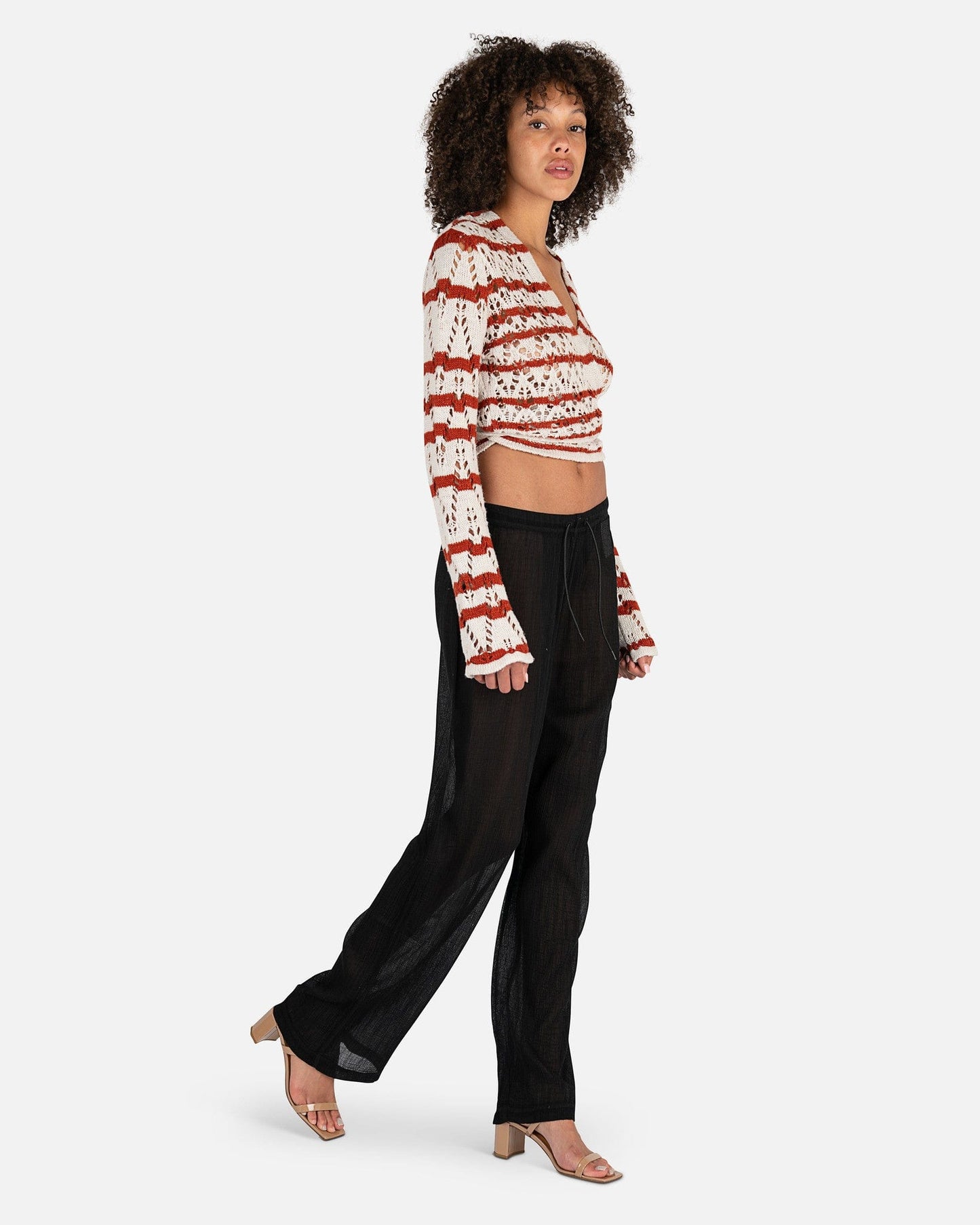 Our Legacy Women Tops Wrap Knit Top in Zig Zag Stripe