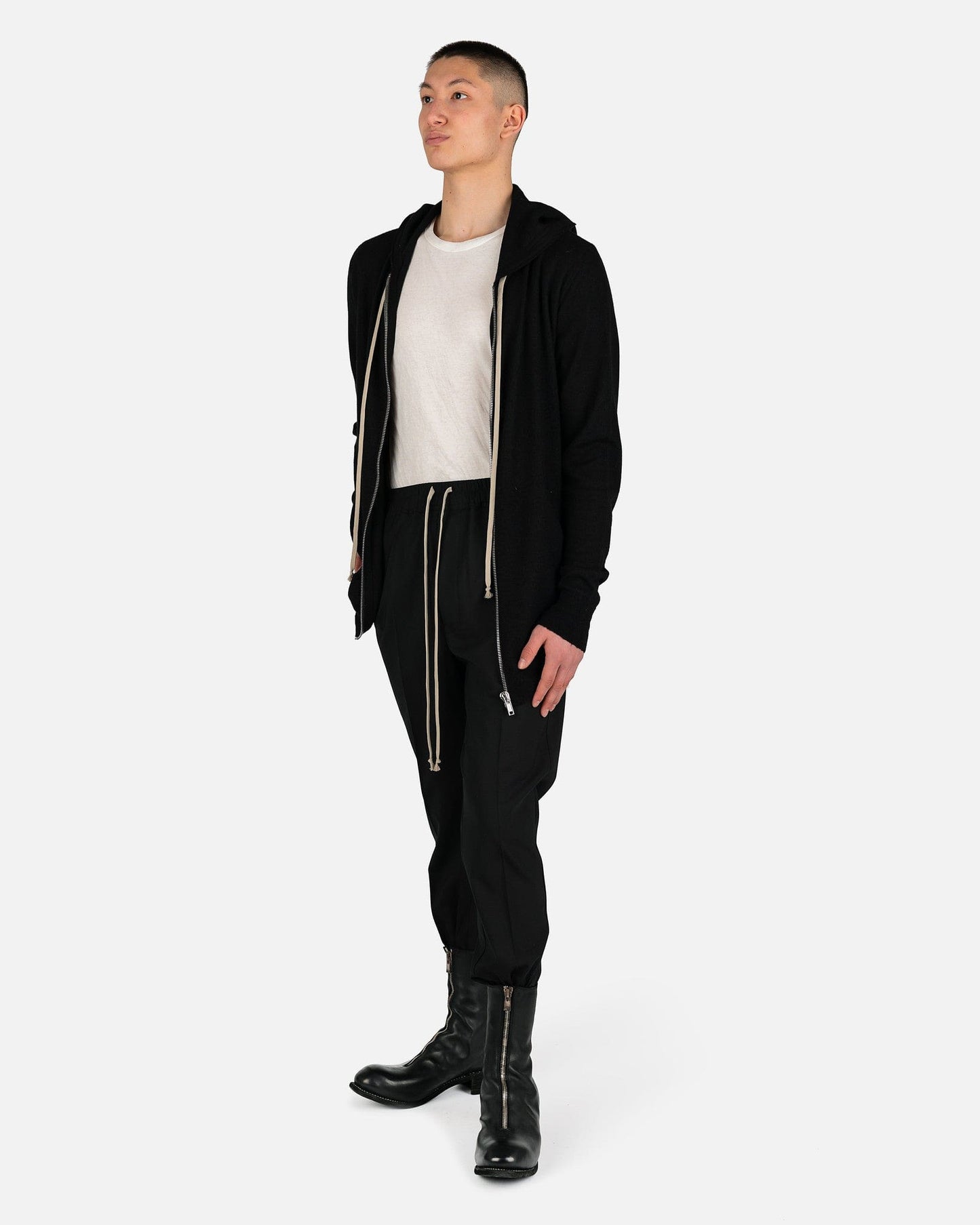 Rick Owens Men's Sweatshirts Zipped Hoodie in Black