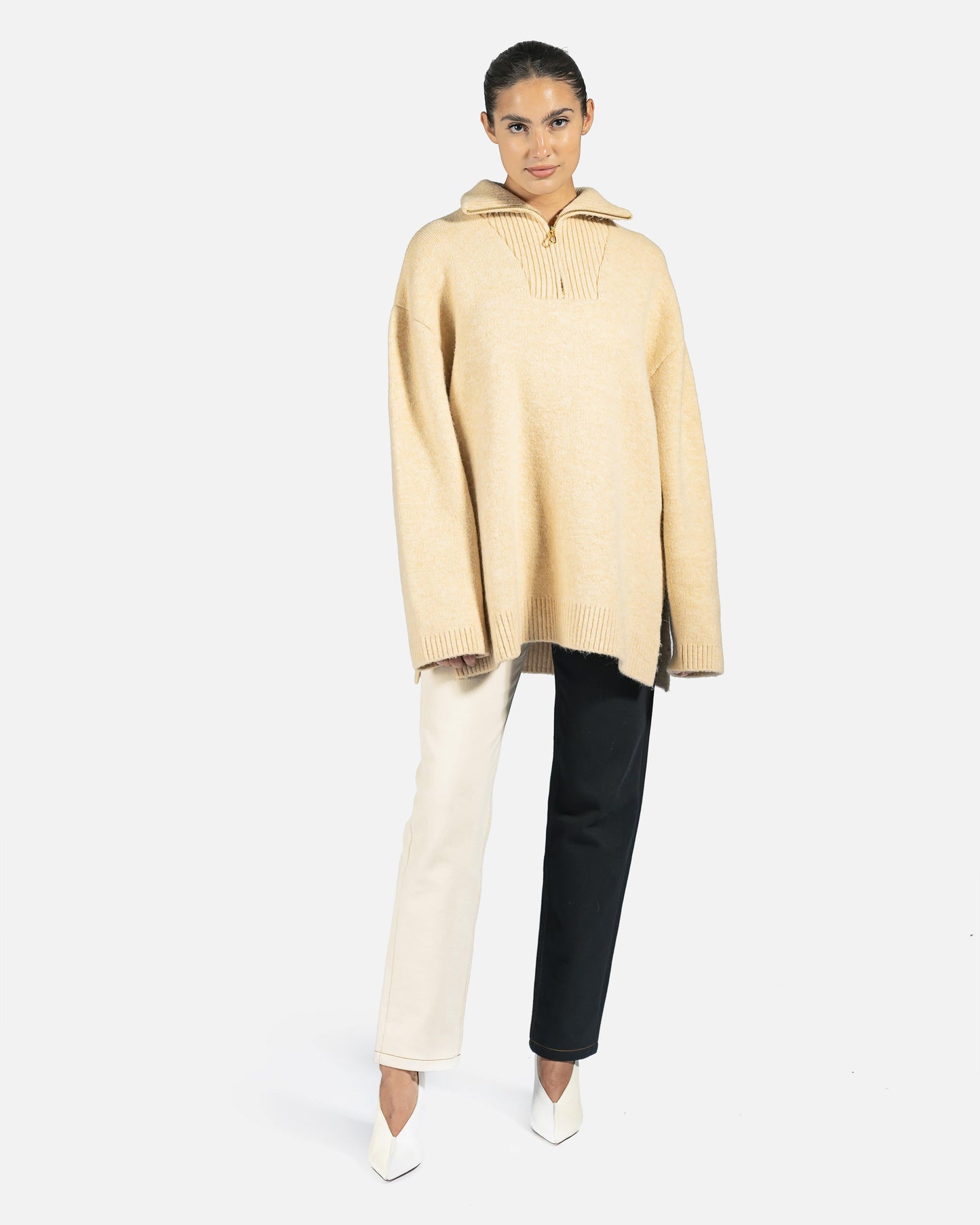 Nanushka Women Tops Zuma Fluffy Knit in Beige