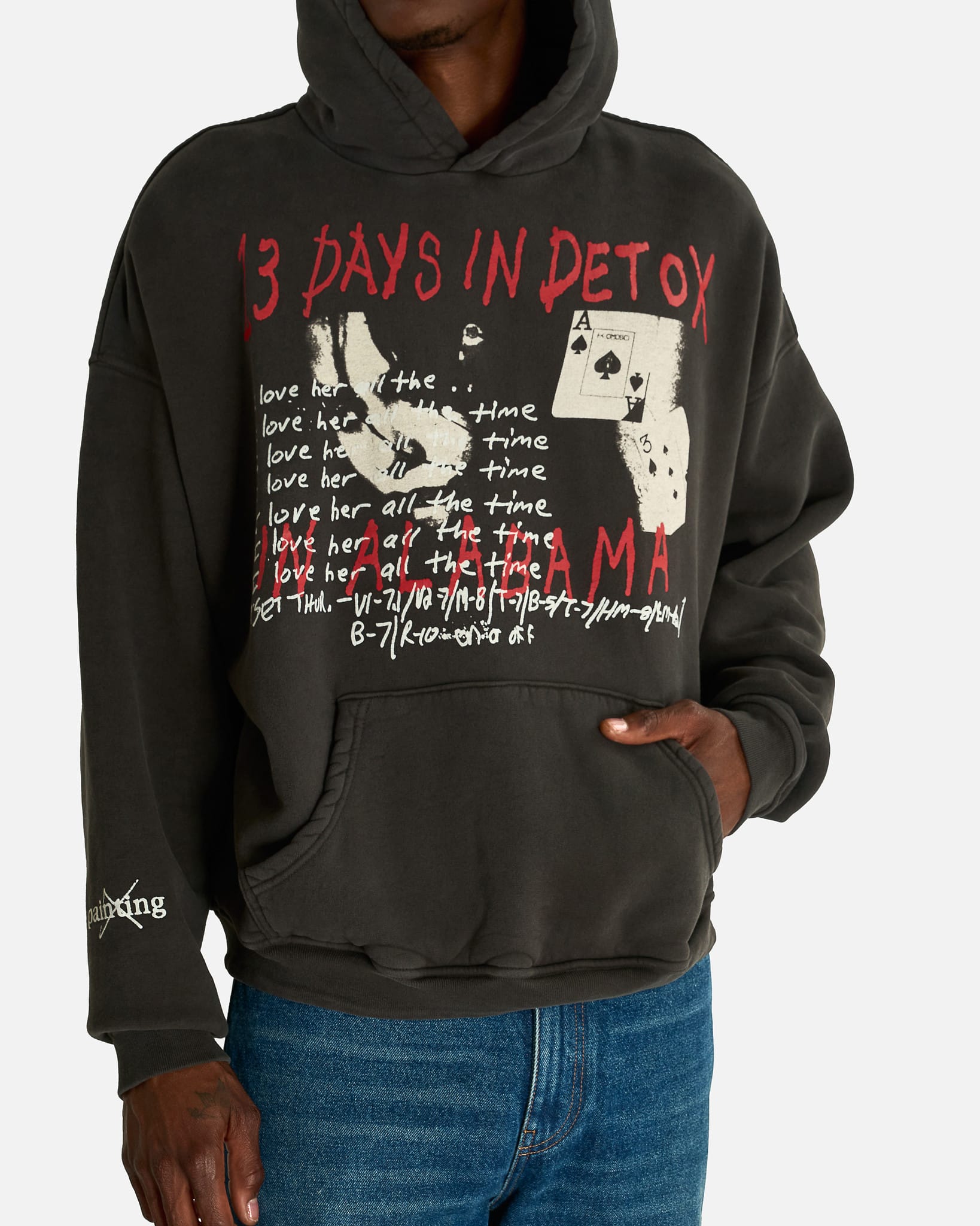 Enfants Riches Deprimes Men's Sweatshirts 13 Days in Detox Hoodie in Faded Black