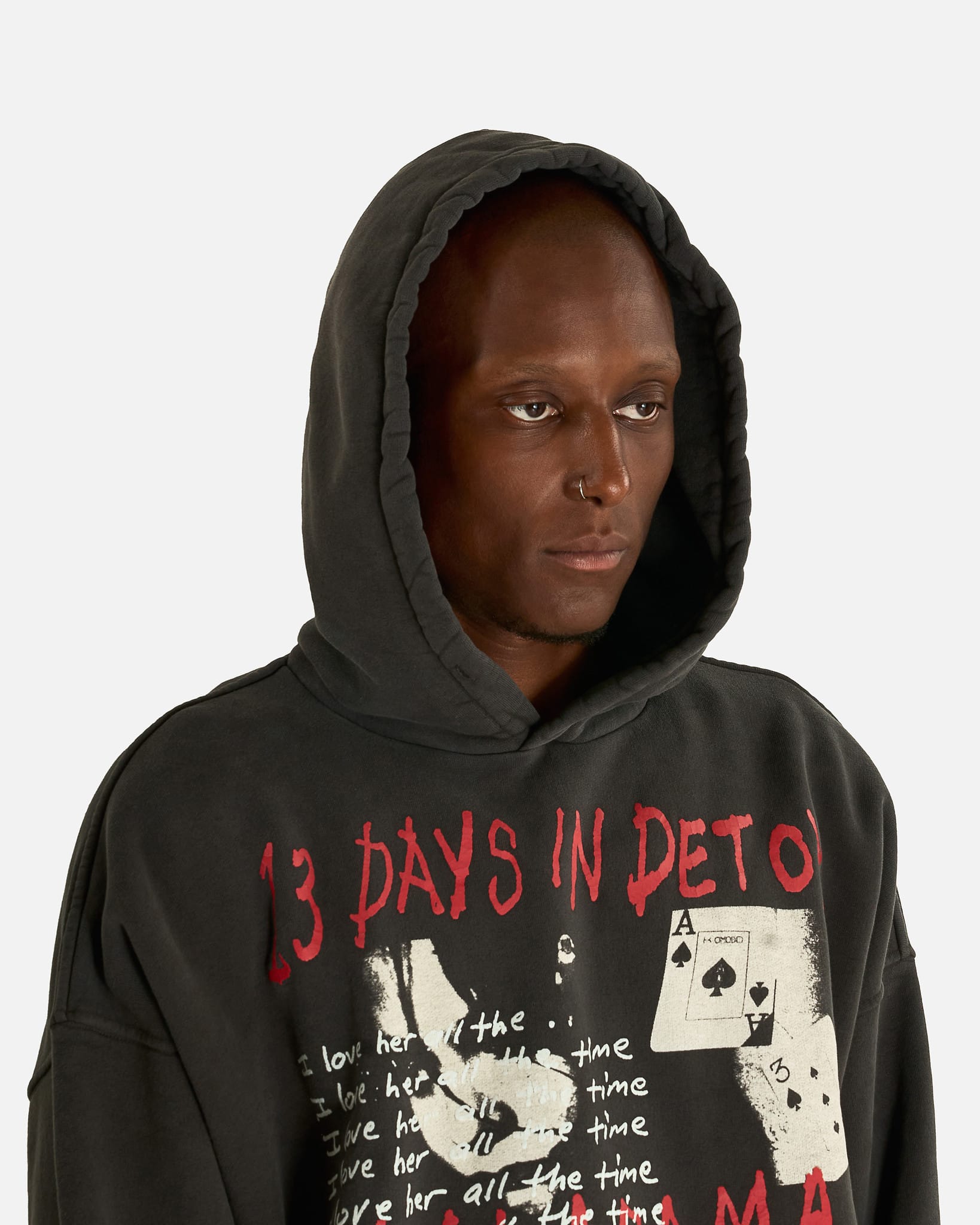 Enfants Riches Deprimes Men's Sweatshirts 13 Days in Detox Hoodie in Faded Black