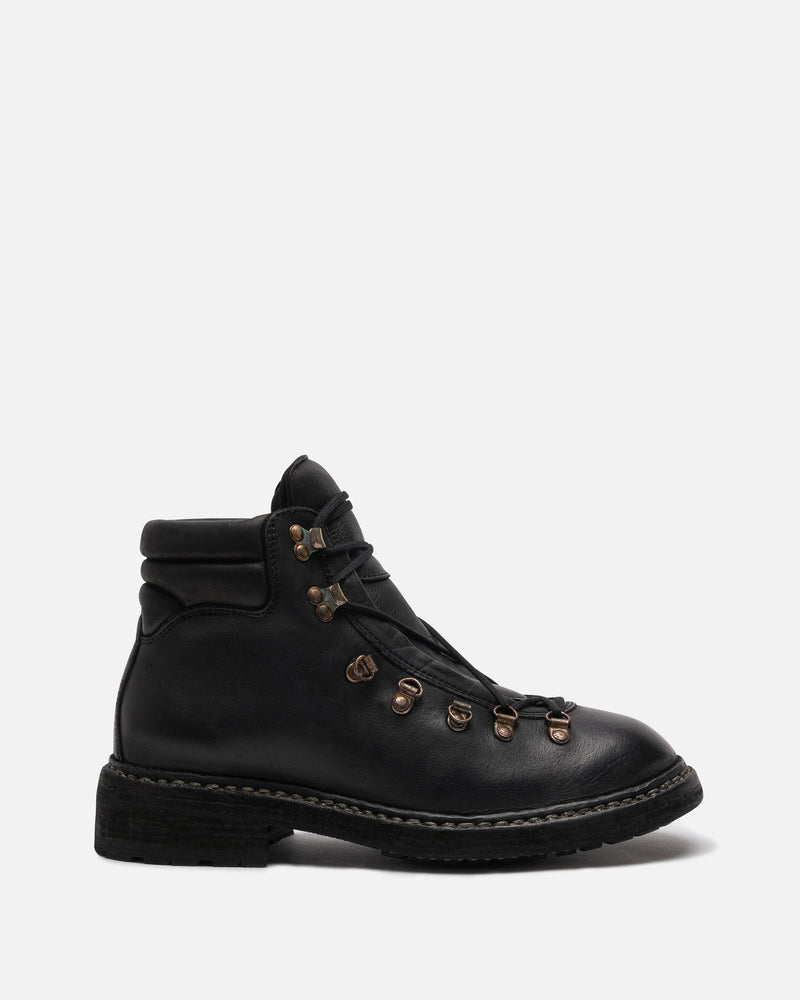 Guidi Men's Boots 19 Full Grain Calf Leather Hiking Lace Boots in Black