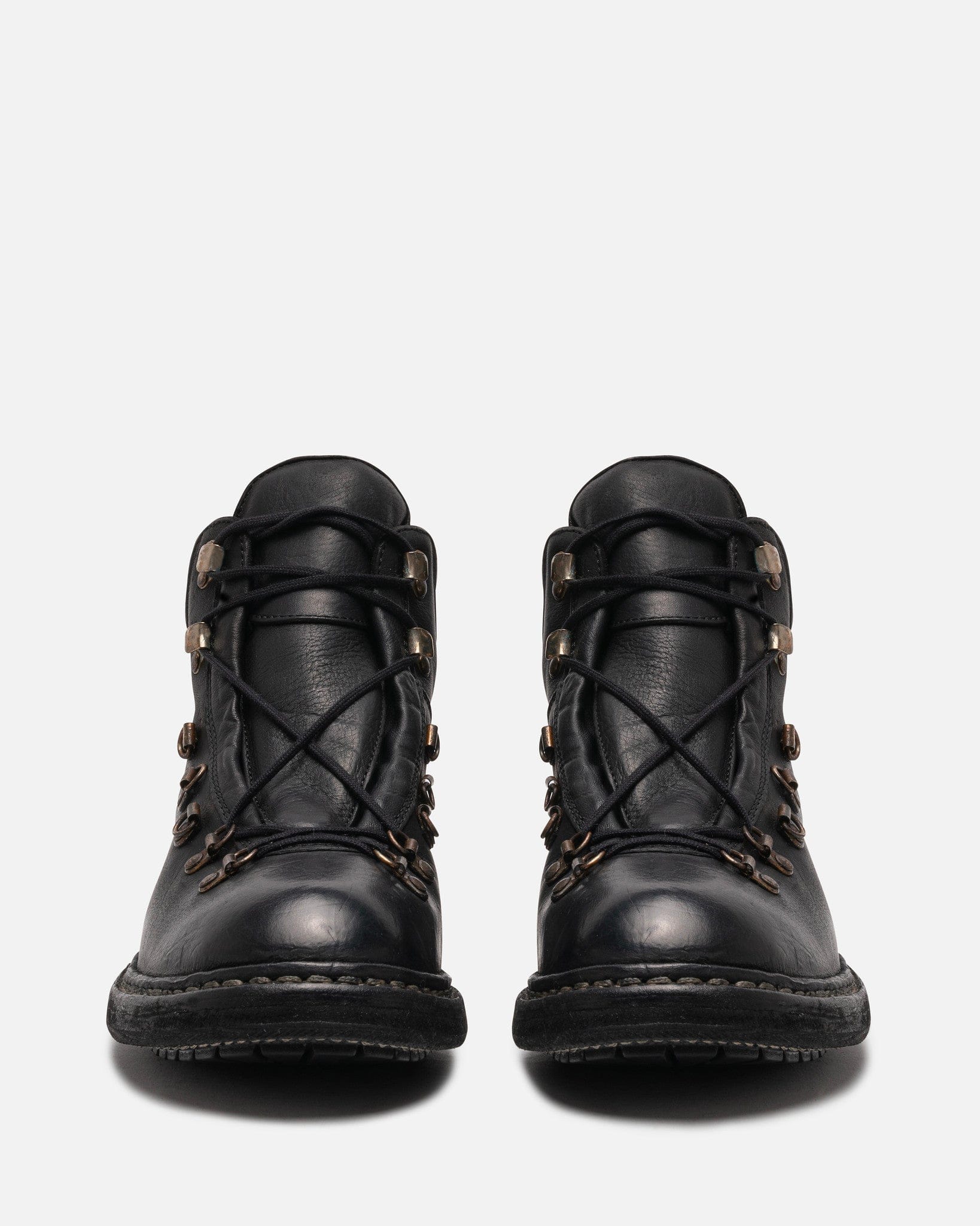19 Full Grain Calf Leather Hiking Lace Boots in Black – SVRN