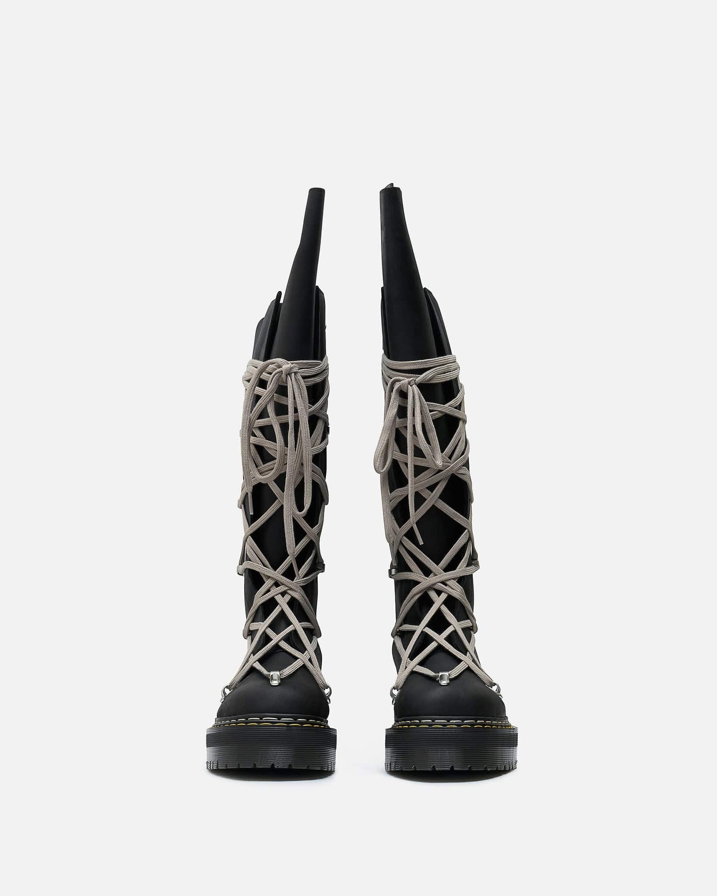 Rick Owens Men's Boots 1B60 Pentalace Quad RO in Black