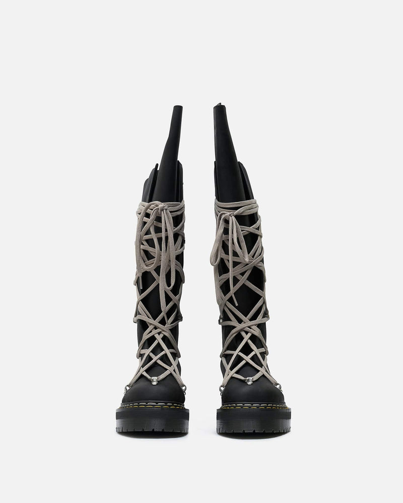 Rick Owens Men's Boots 1B60 Pentalace Quad RO in Black