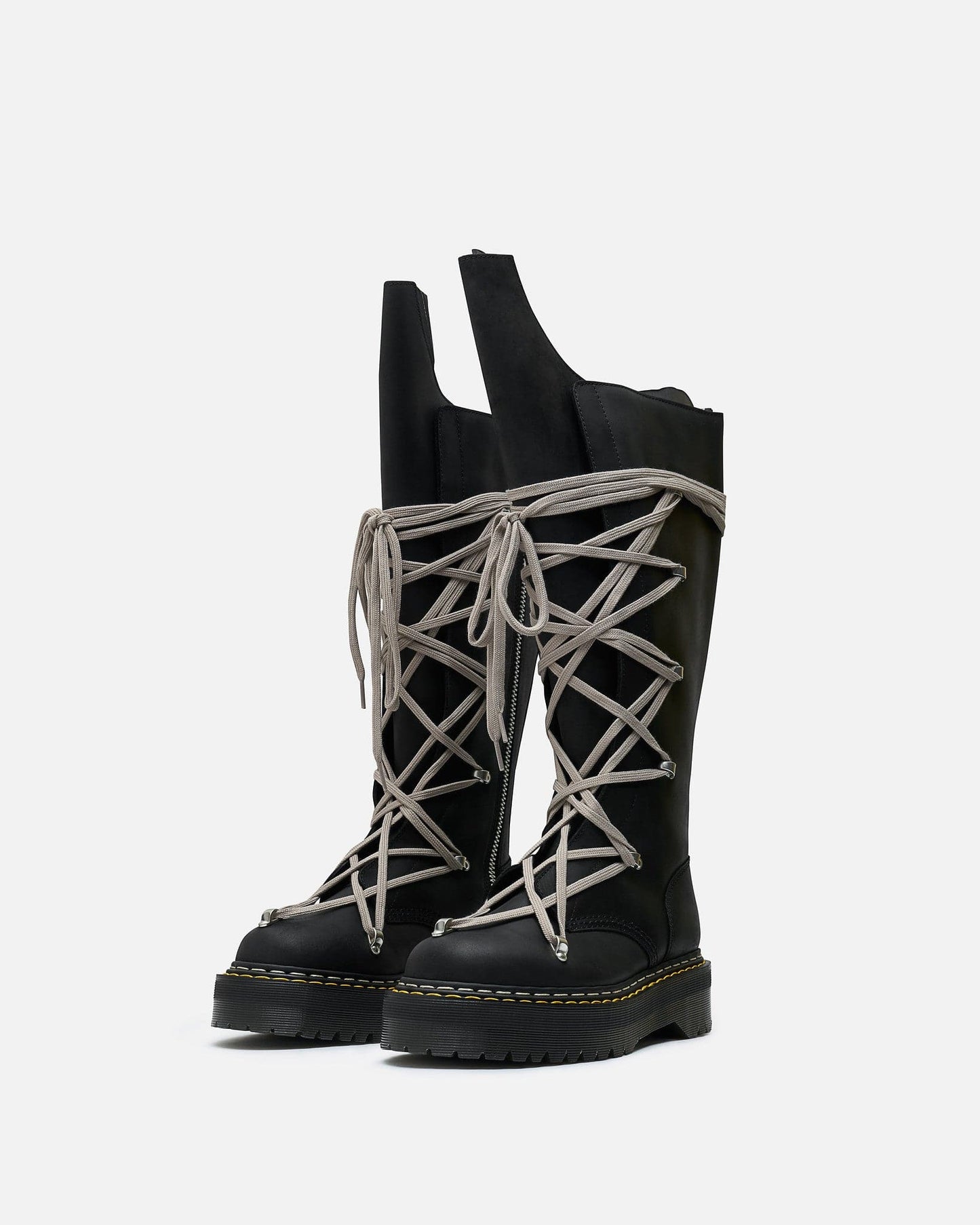 Rick Owens Men's Boots 1B60 Pentalace Quad RO in Black