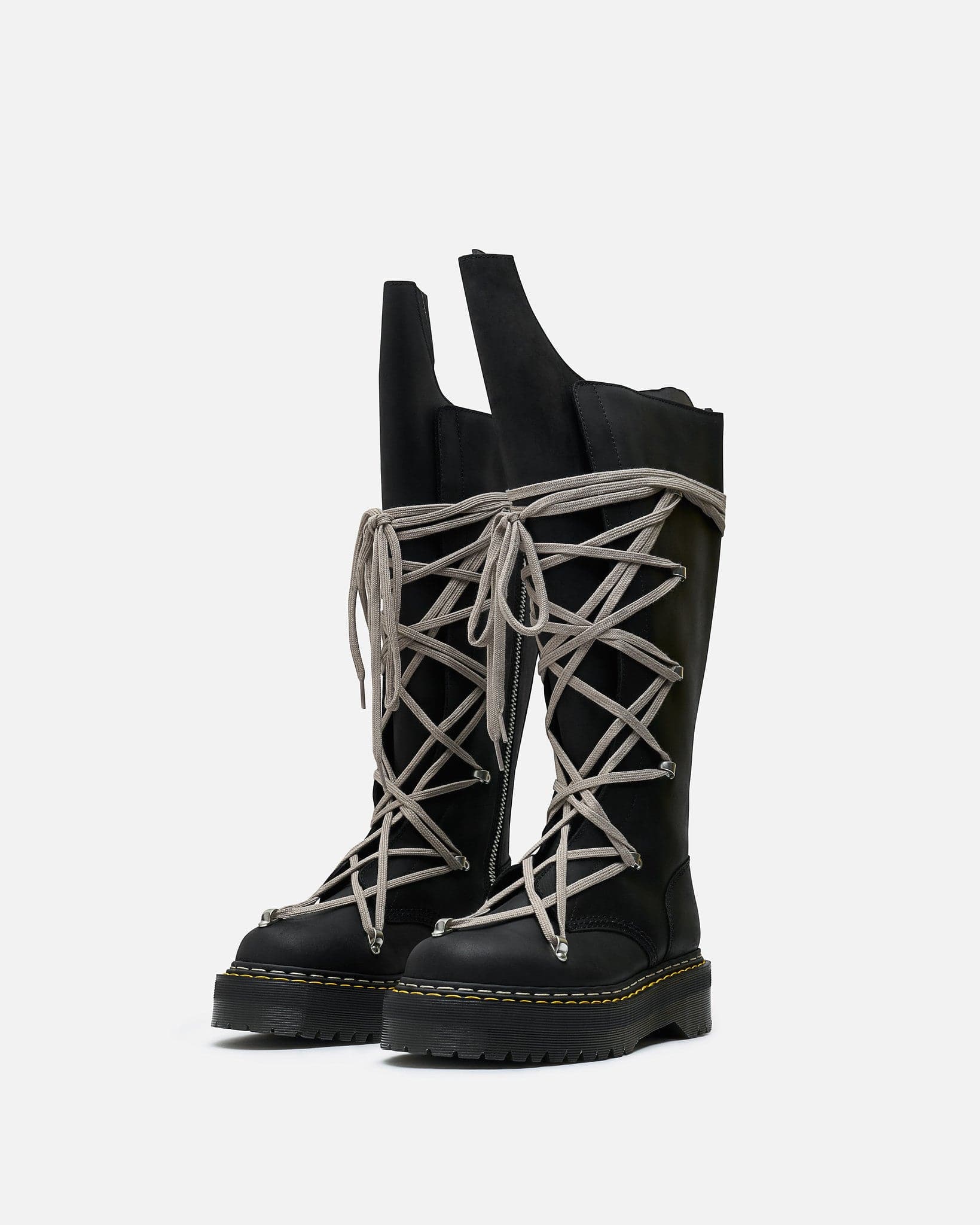 Rick Owens Men's Boots 1B60 Pentalace Quad RO in Black