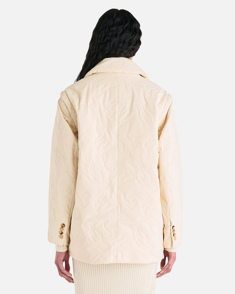 Feng Chen Wang Women Jackets 2 in 1 Quilted Jacket With Detachable Vest in Beige