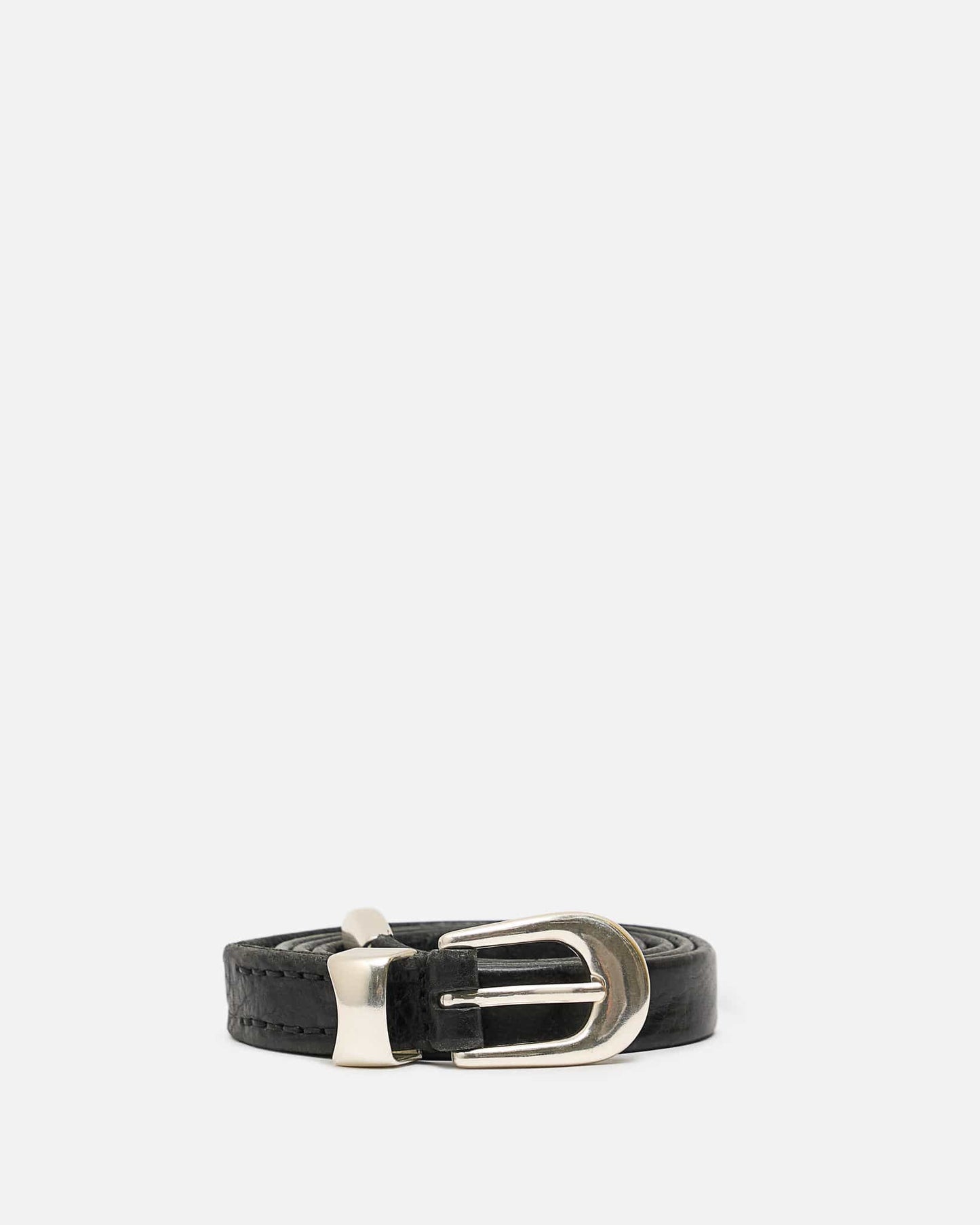 Our Legacy Leather Goods 2cm Belt in Black
