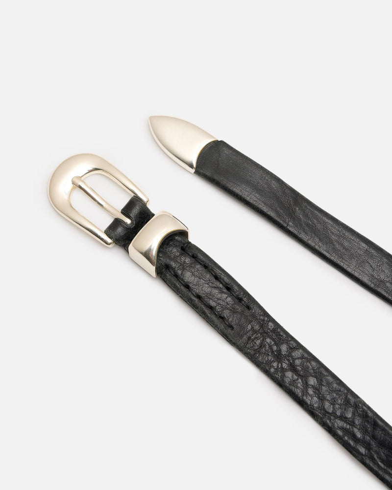 Our Legacy Leather Goods 2cm Belt in Black