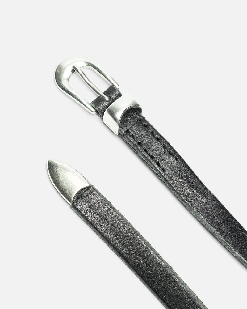 Our Legacy Leather Goods 2cm Belt in Black Leather