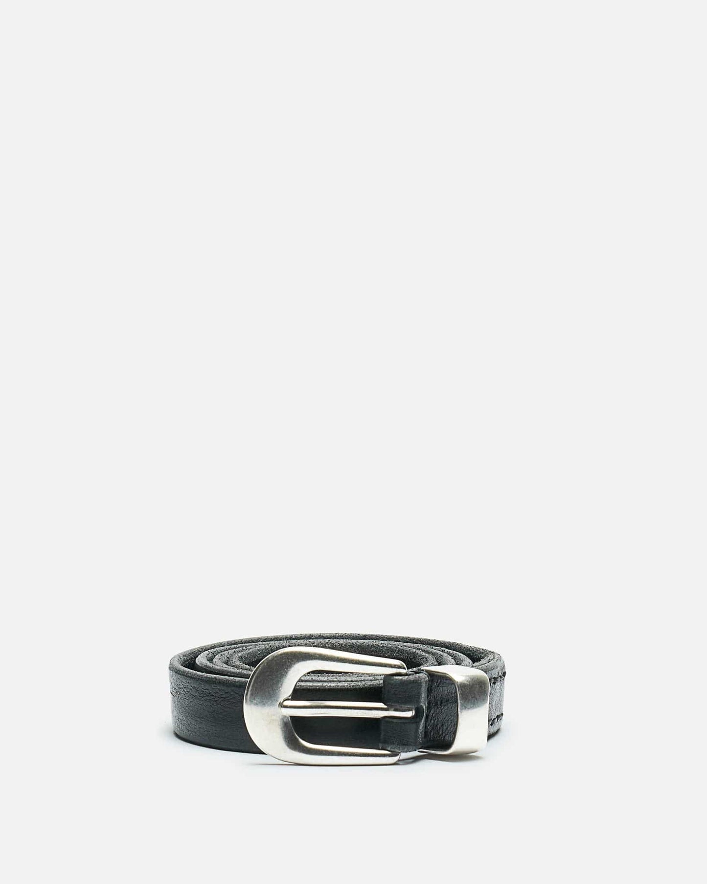 Our Legacy Leather Goods 2cm Belt in Black Leather
