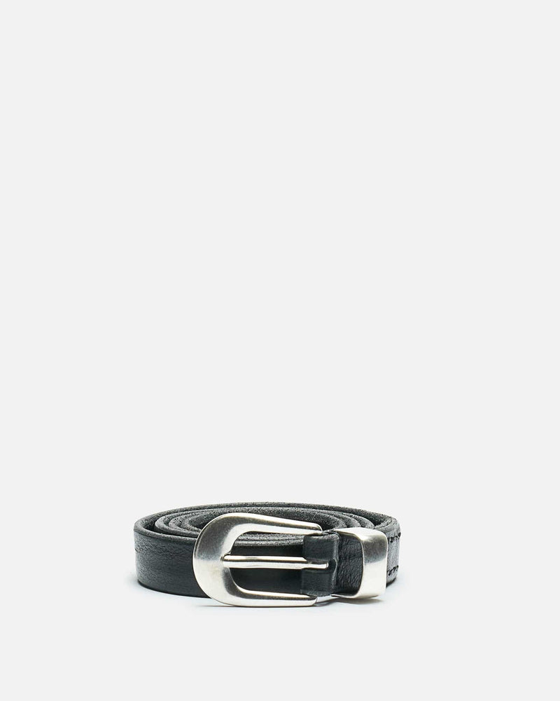 Our Legacy Leather Goods 2cm Belt in Black Leather