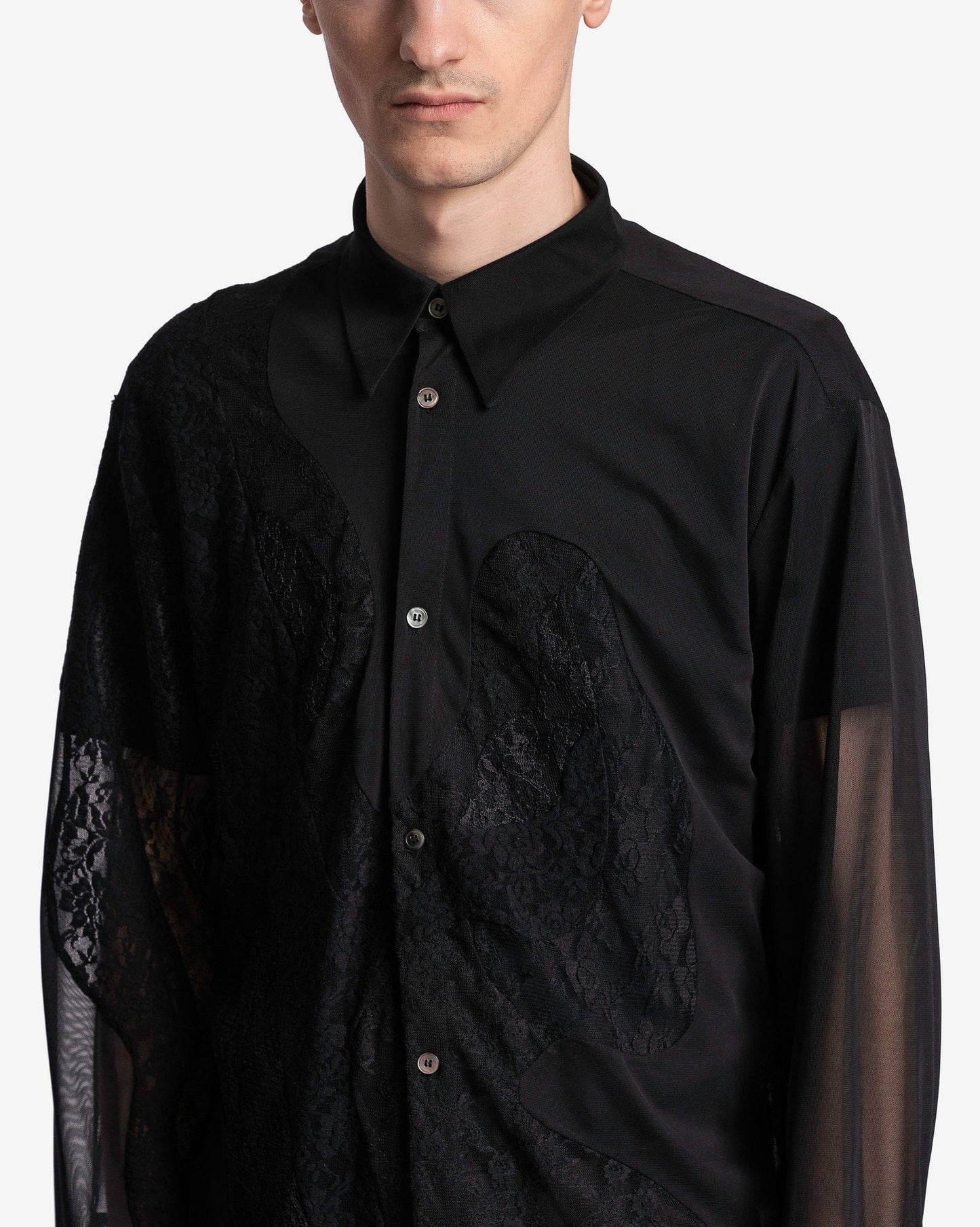 POST ARCHIVE FACTION (P.A.F) Men's Shirts 5.0+ Shirt Left in Black