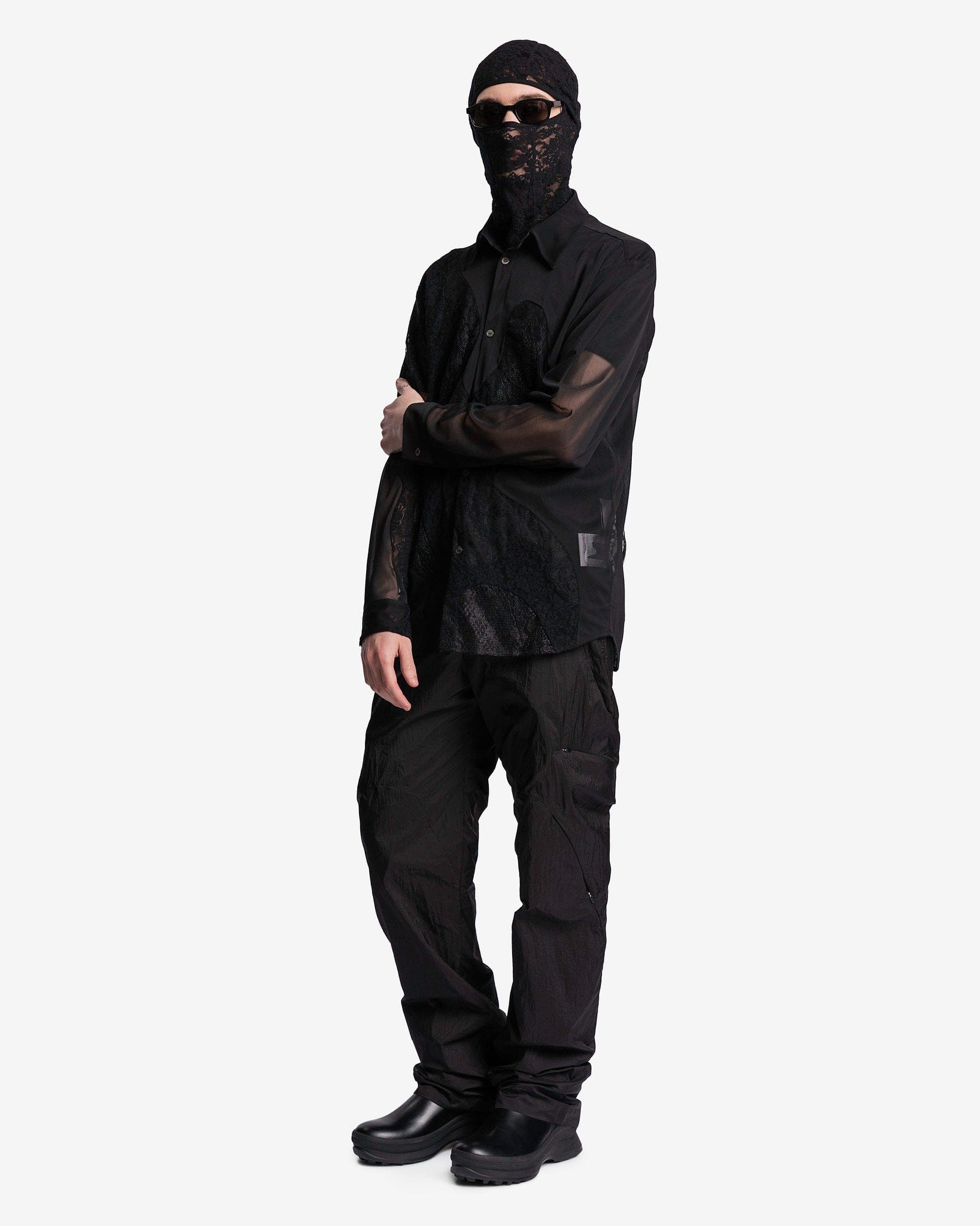 POST ARCHIVE FACTION (P.A.F) Men's Shirts 5.0+ Shirt Left in Black