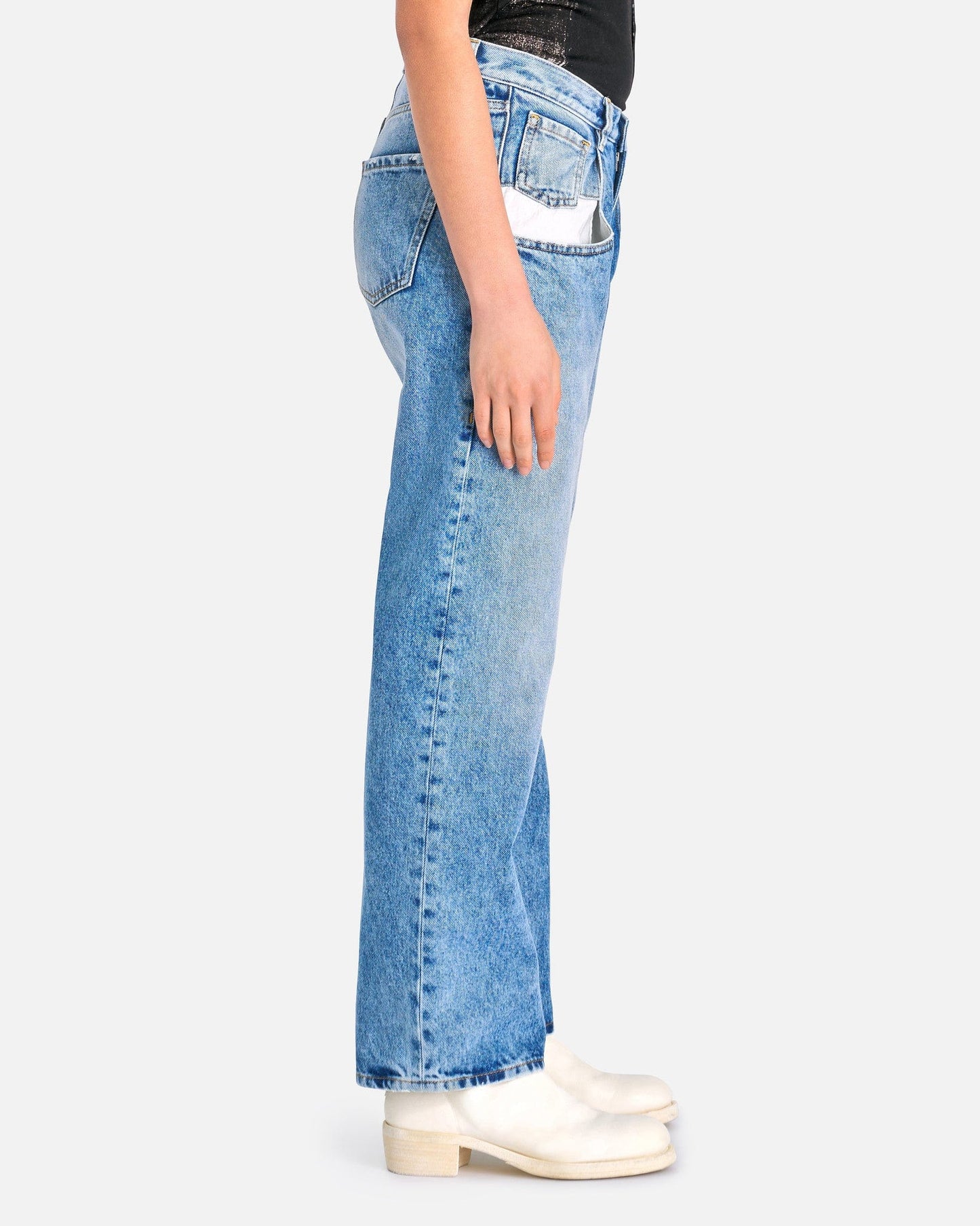 Maison Margiela Women Pants 5 Pockets Boyfriend Jeans in Blue