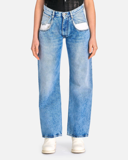 Maison Margiela Women Pants 5 Pockets Boyfriend Jeans in Blue