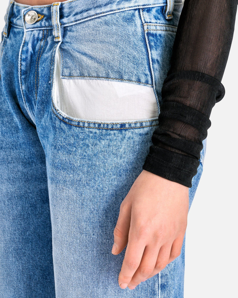 Maison Margiela Women Pants 5 Pockets Boyfriend Jeans in Blue