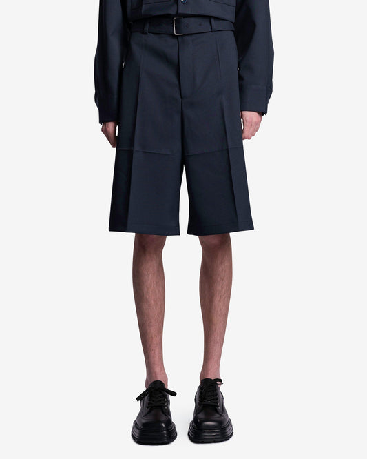 Jil Sander Men's Shorts Polyester Gabardine Shorts in Marine