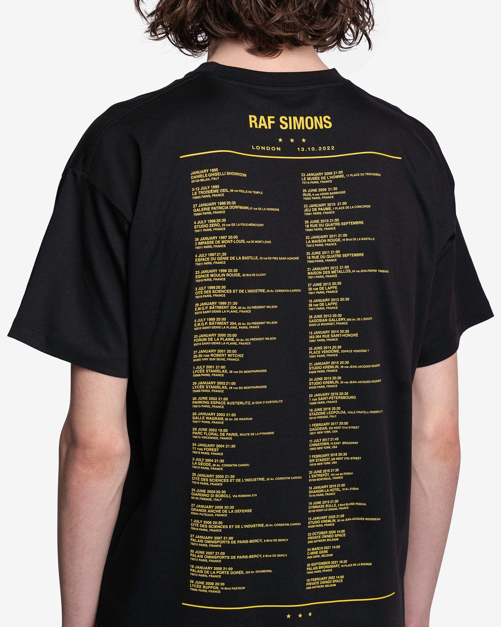 Raf Simons Men's T-Shirts Printworks Tours T-Shirt in Black