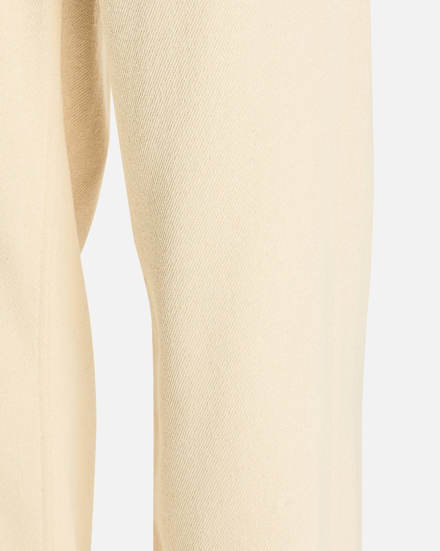 Auralee Men's Jeans 5P Wide Pant in Ivory White
