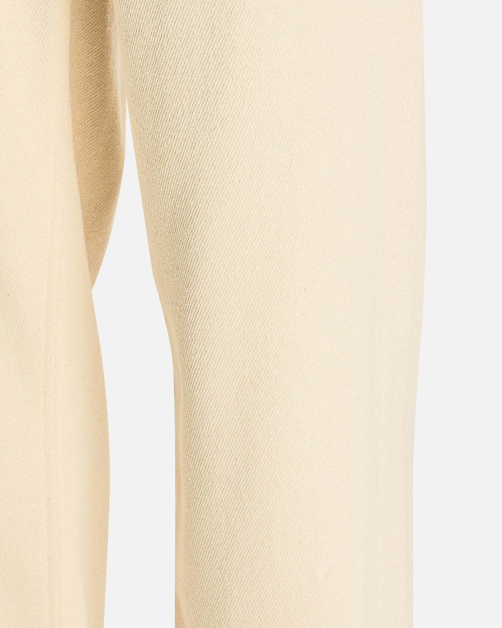 Auralee Men's Jeans 5P Wide Pant in Ivory White