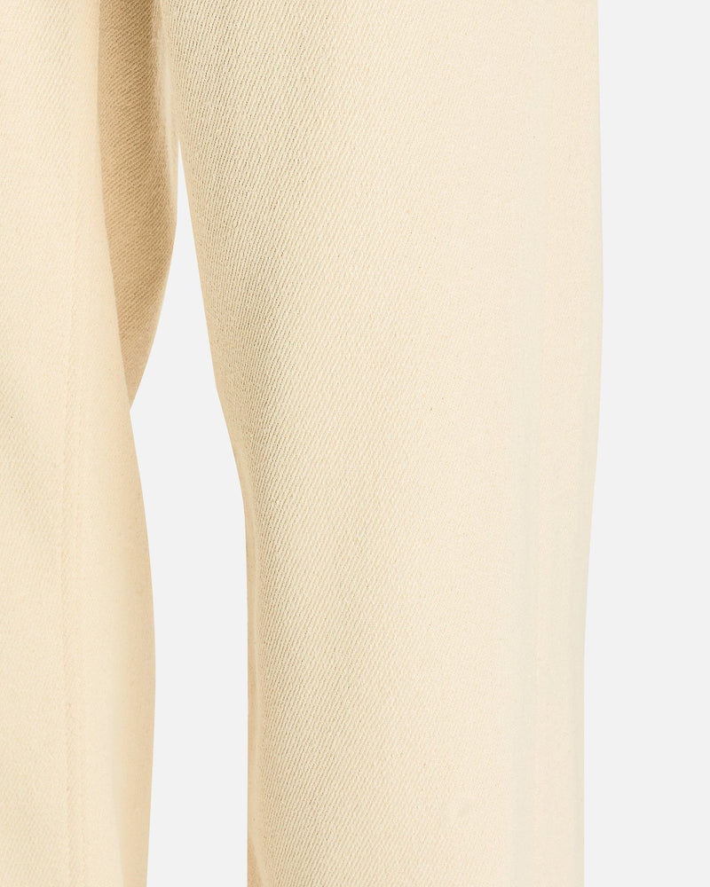 Auralee Men's Jeans 5P Wide Pant in Ivory White