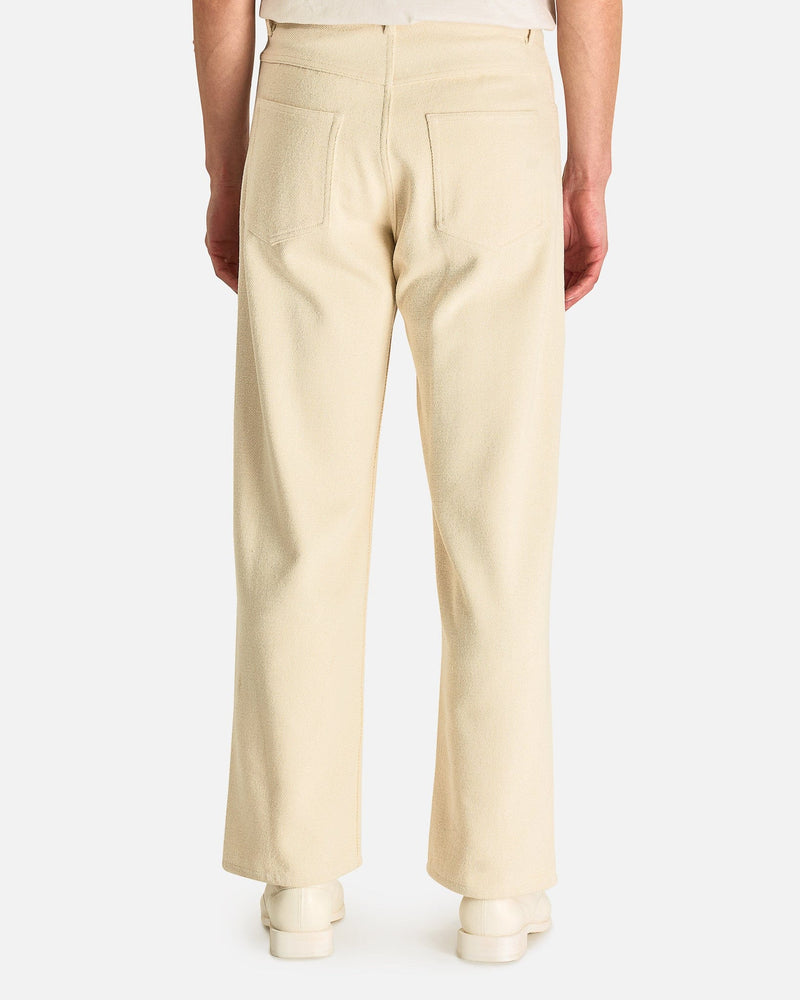 Auralee Men's Jeans 5P Wide Pant in Ivory White