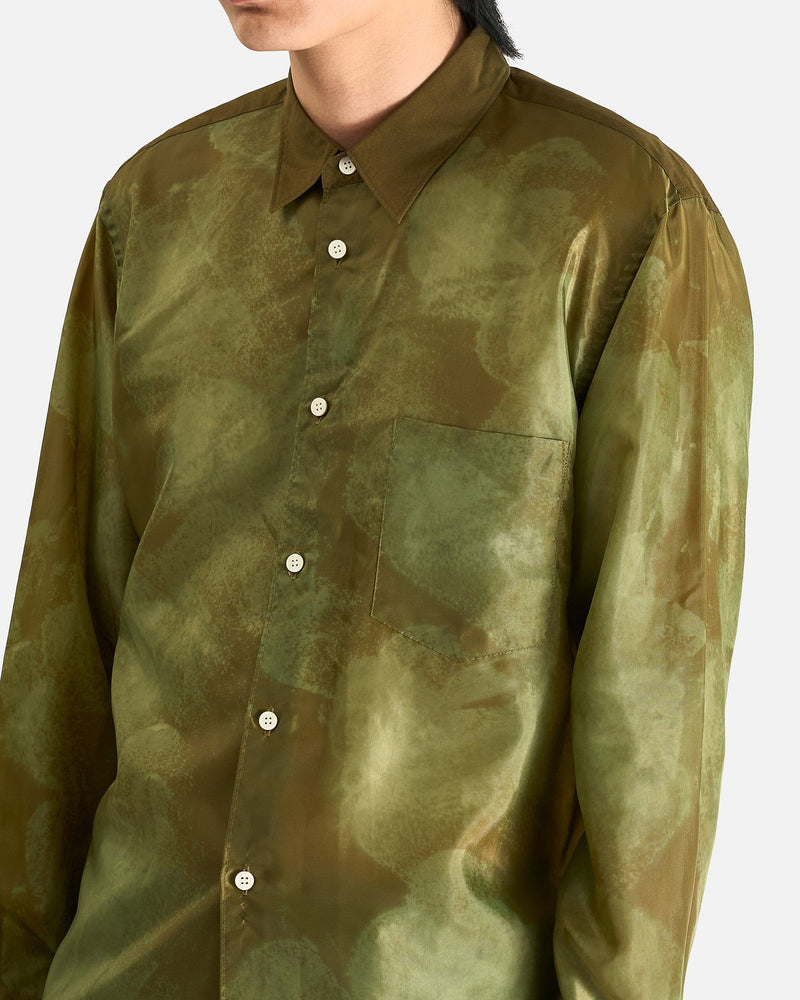 Comme des Garcons HOMME PLUS Men's Shirts Abstract Button Up Shirt in Khaki