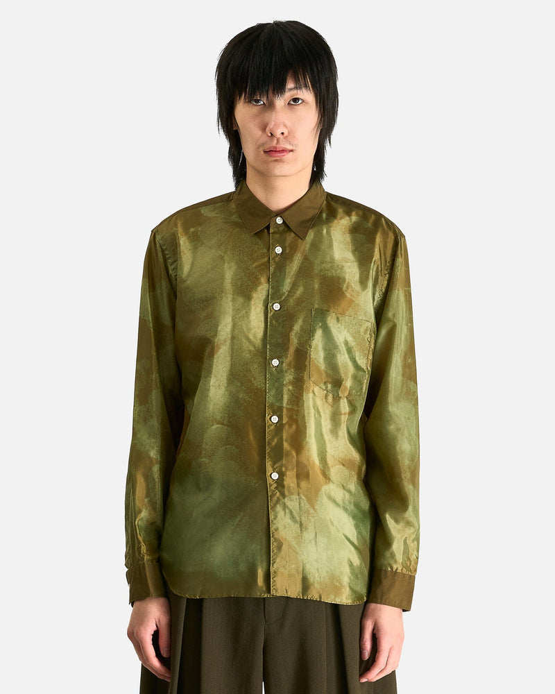 Comme des Garcons HOMME PLUS Men's Shirts Abstract Button Up Shirt in Khaki