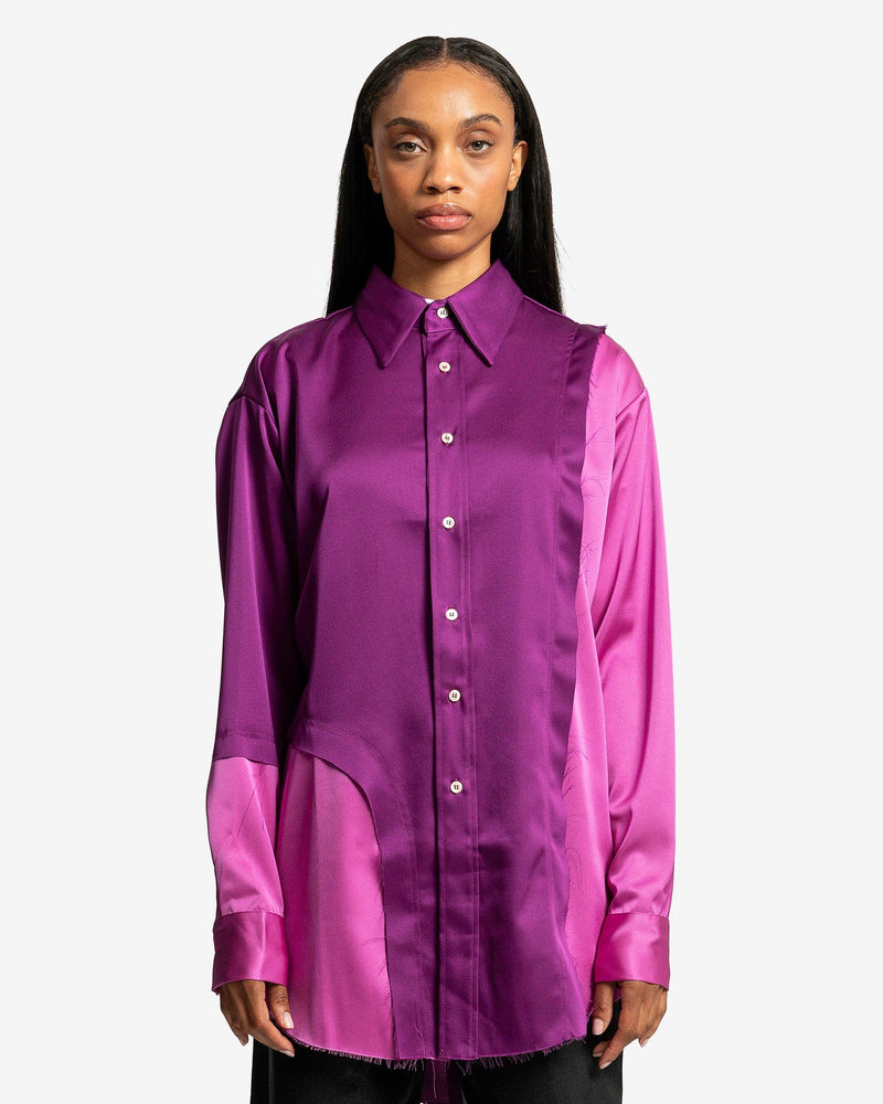 Edward Cuming Men's Shirts Abstract Cut-Out Shirt in Purple/Light Purple