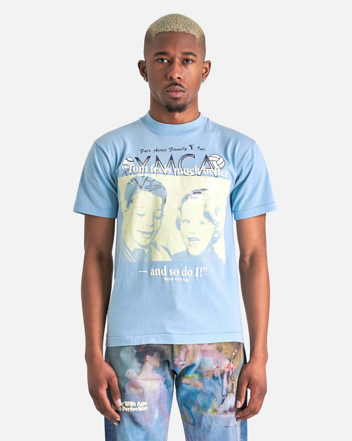 Vero Moda - T-shirt con scollo rotondo blu tenue Vero Moda - T-shirt con scollo rotondo blu tenue