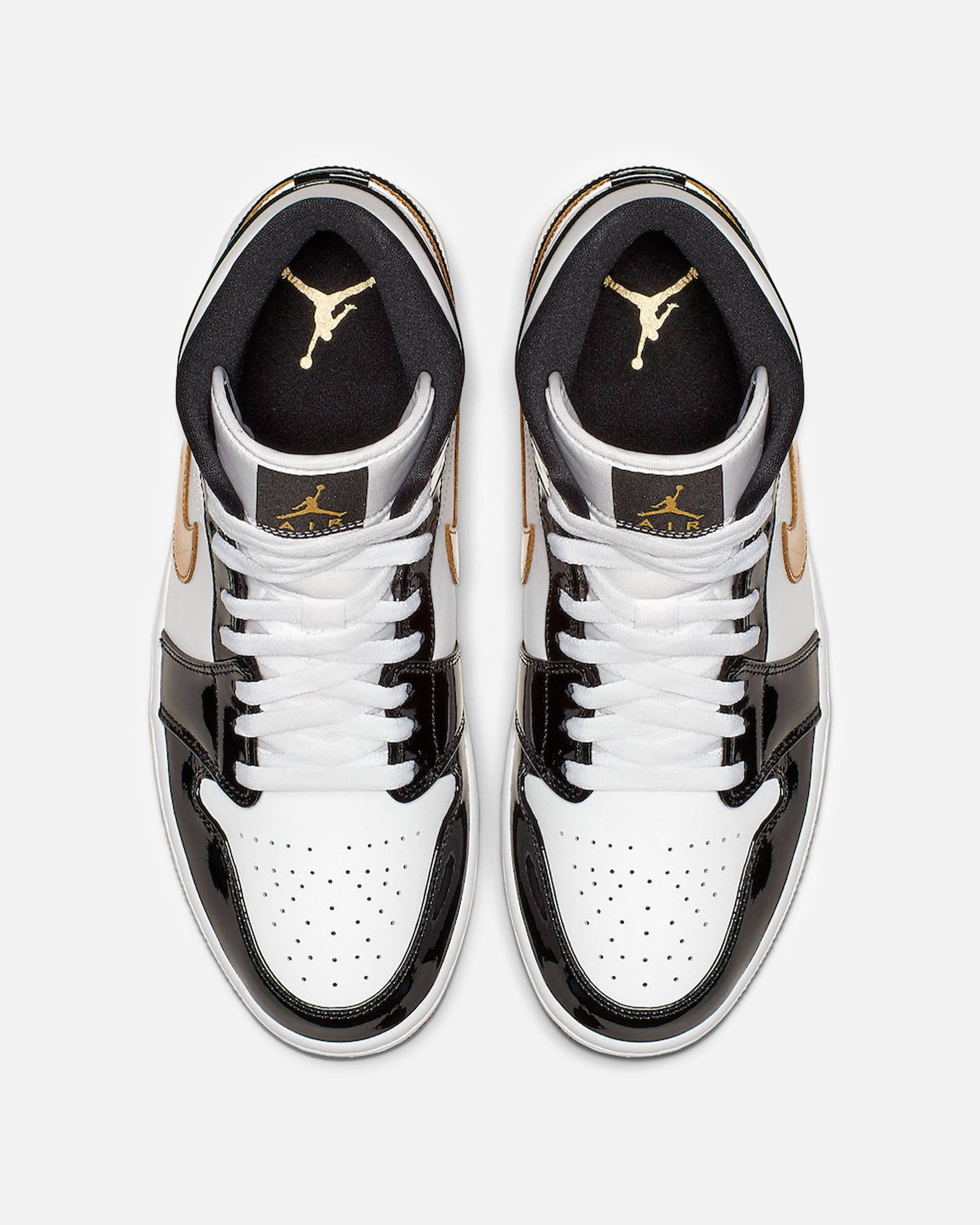 JORDAN Men's Sneakers Air Jordan 1 Mid SE Patent 'Black/Metallic Gold'