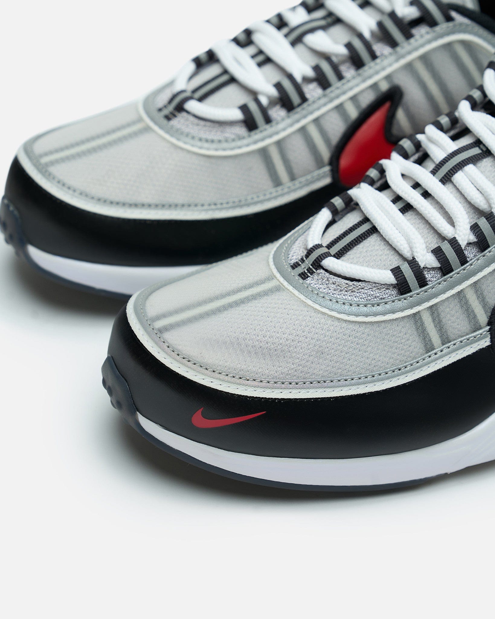 Nike Men's Sneakers Air Zoom Spiridon in Metallic Silver/Red