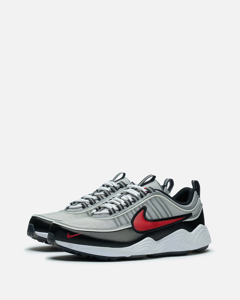 Nike Men's Sneakers Air Zoom Spiridon in Metallic Silver/Red