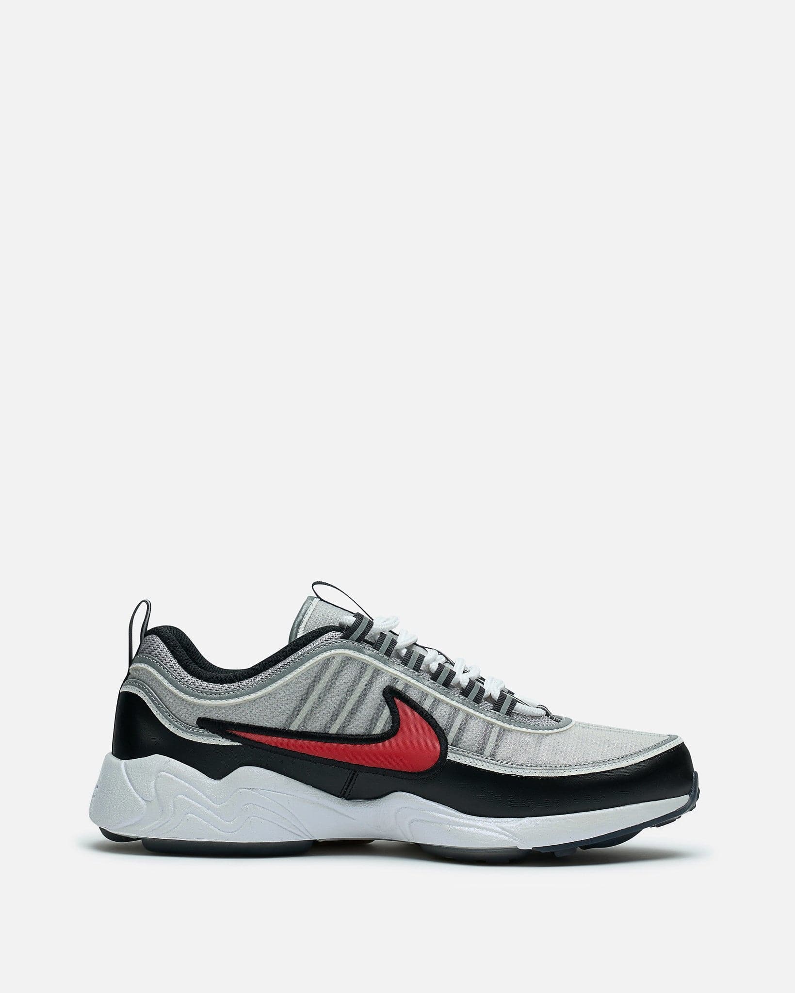 Nike Men's Sneakers Air Zoom Spiridon in Metallic Silver/Red