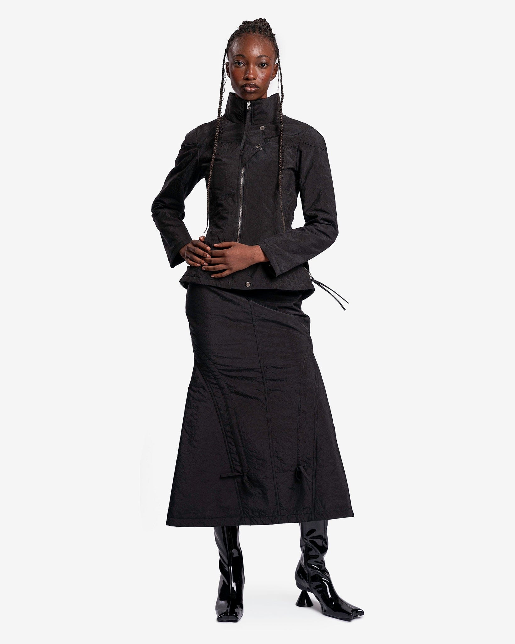 KANGHYUK Women Skirts Airbag Sculpted Skirt in Black