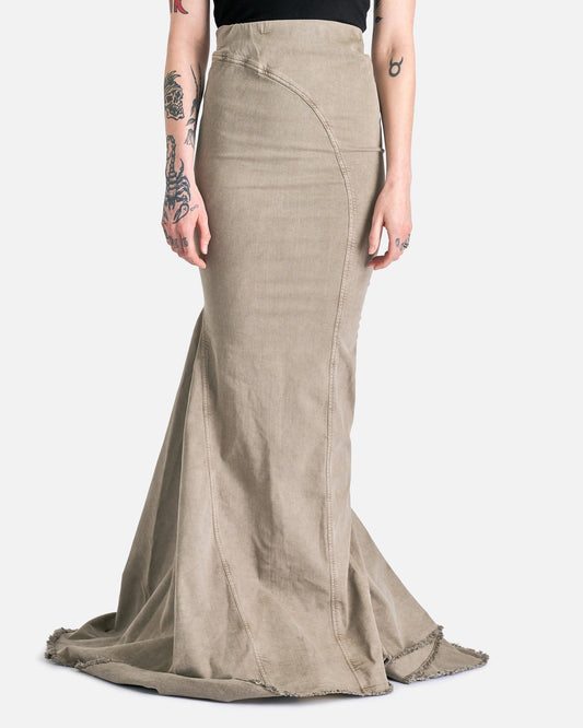 Rick Owens DRKSHDW Women Skirts AL Pillar Skirt in Pearl