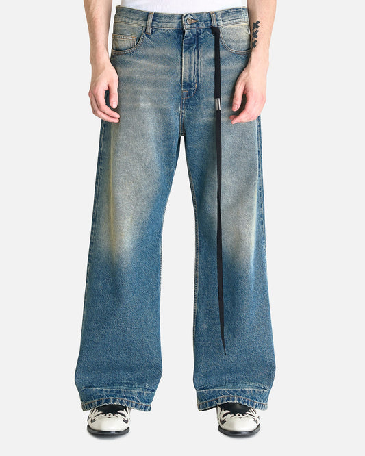 Ann Demeulemeester Men's Pants Alarik 5-Pocket Flared Trousers in Sky Blue