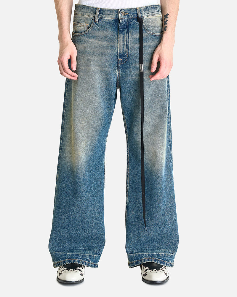 Ann Demeulemeester Men's Pants Alarik 5-Pocket Flared Trousers in Sky Blue