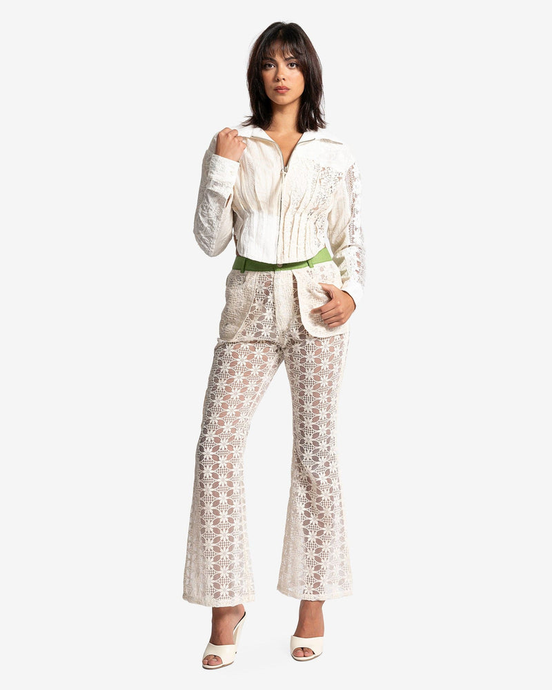 Andersson Bell Women Tops Alba Patchwork Lace Shirt in Off-White