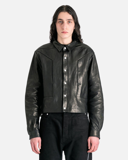 Rick Owens Men's Jackets Alice Strobe Shirt in Black