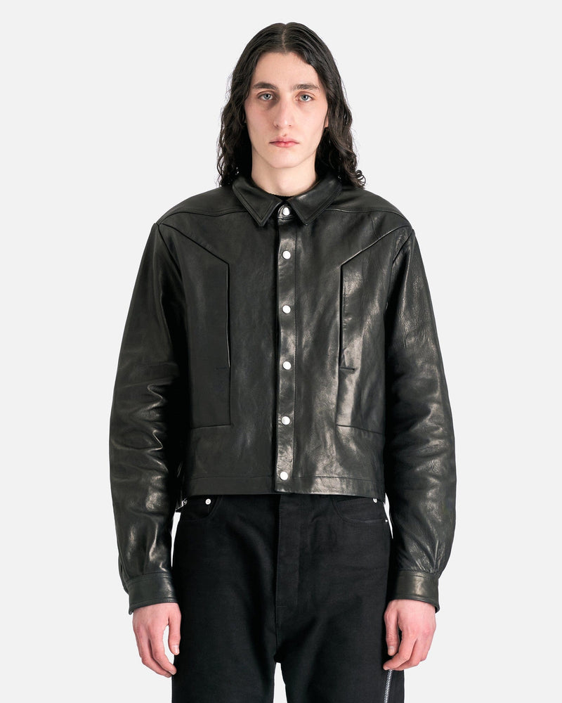 Rick Owens Men's Jackets Alice Strobe Shirt in Black