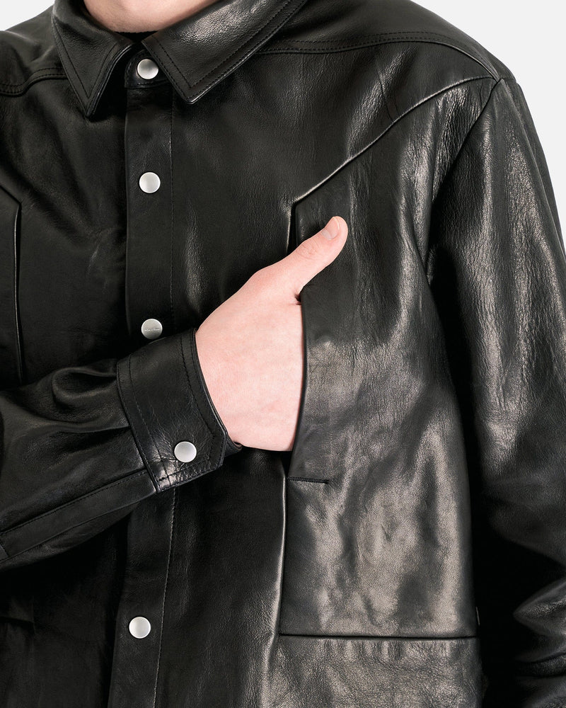 Rick Owens Men's Jackets Alice Strobe Shirt in Black
