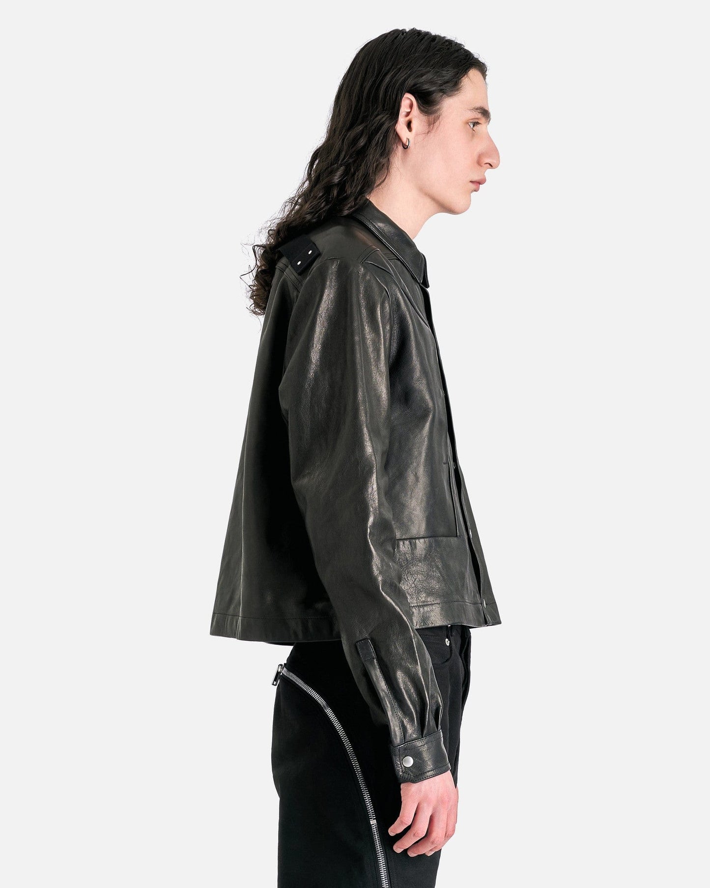 Rick Owens Men's Jackets Alice Strobe Shirt in Black