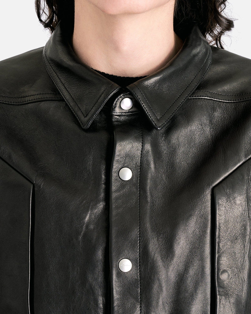 Rick Owens Men's Jackets Alice Strobe Shirt in Black