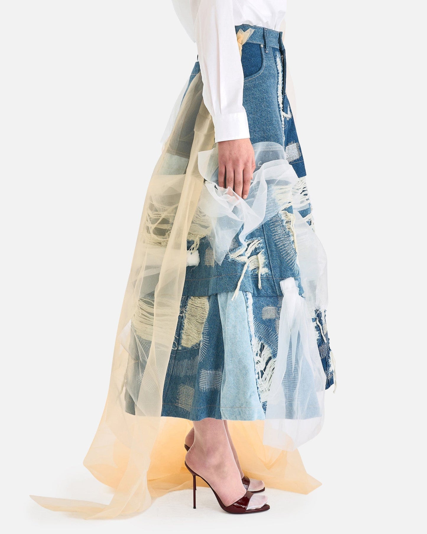 Who Decides War Women Skirts Altitude Denim Skirt in Sky