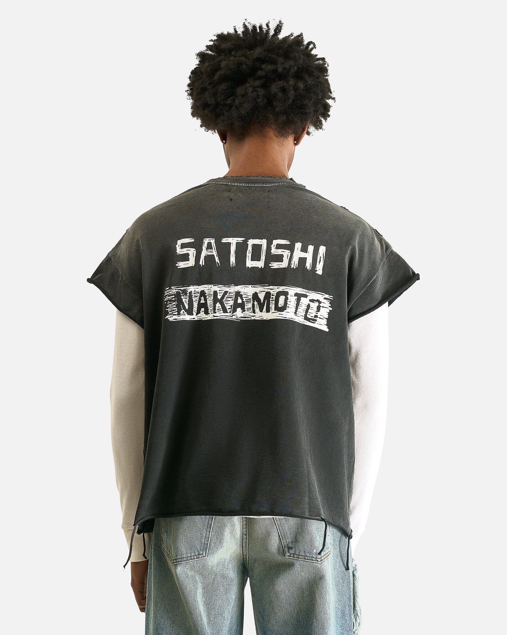 Satoshi Nakamoto Men's Shirts Anarchy Tee in Washed Black