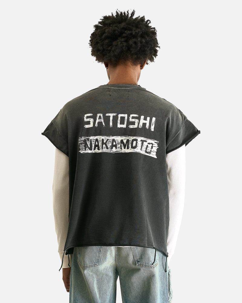 Satoshi Nakamoto Men's Shirts Anarchy Tee in Washed Black