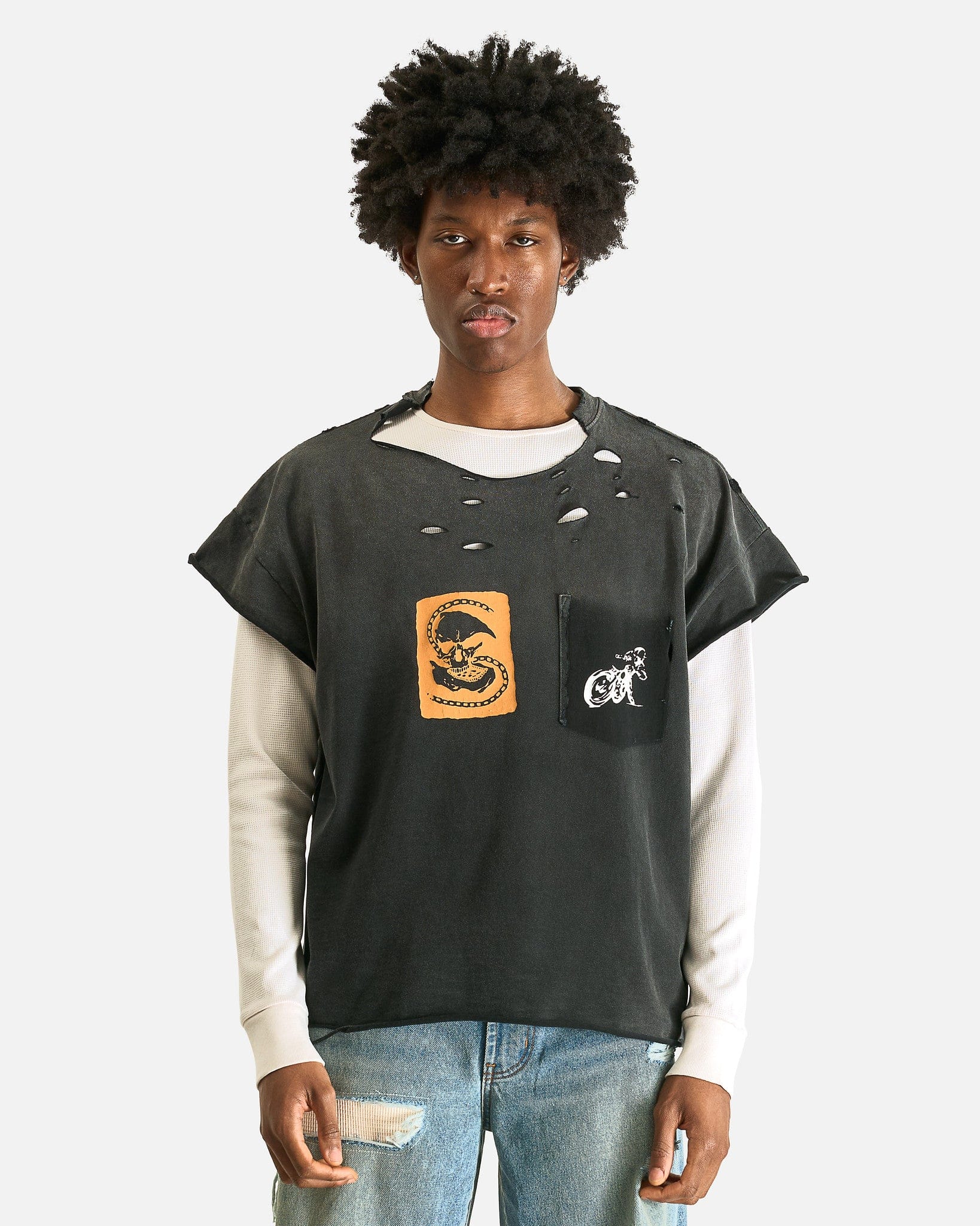 Satoshi Nakamoto Men's Shirts Anarchy Tee in Washed Black